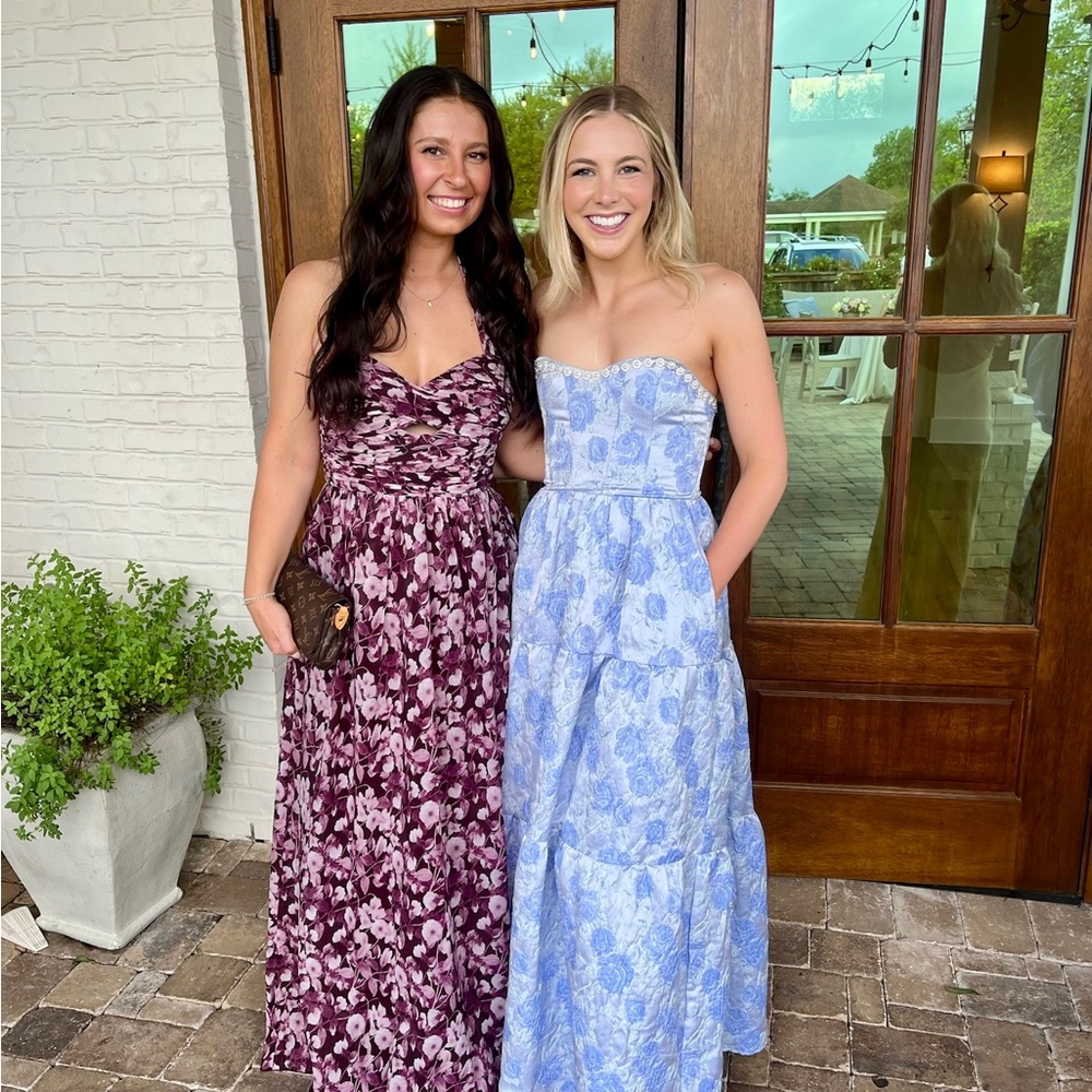 Floral Print Strapless Dress